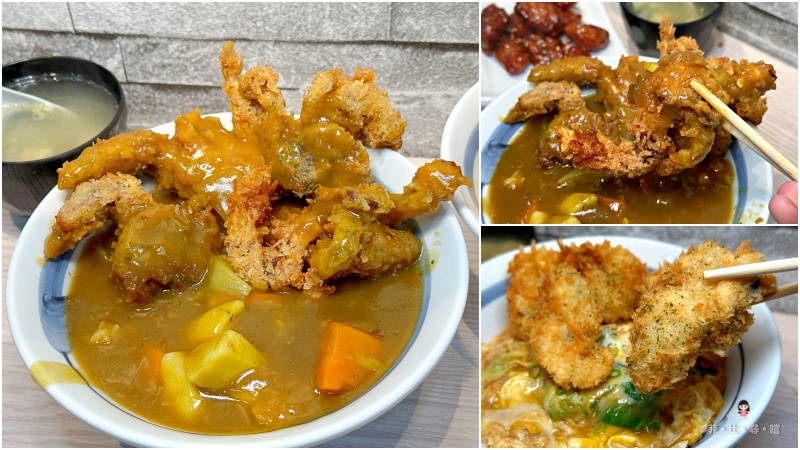 咔滋丼飯生魚片專賣店 軟殻炸蟹丼整隻連殼都可以入口 還有炸牡蠣有夠肥美啦！ @兔貝比的菲比尋嚐