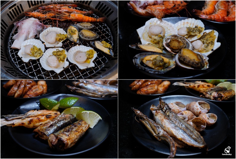 桃園燒肉吃到飽推薦｜匠夯日式無煙燒肉 和牛、海鮮、生魚片、火鍋雙享組合 出菜速度超快還有桌邊剝蝦服務！ @兔貝比的菲比尋嚐