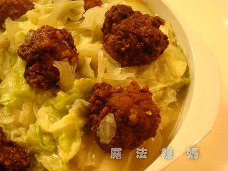 一鍋三菜-竹筍沙拉+白菜獅子頭+玉米蒸蛋 @兔貝比的菲比尋嚐